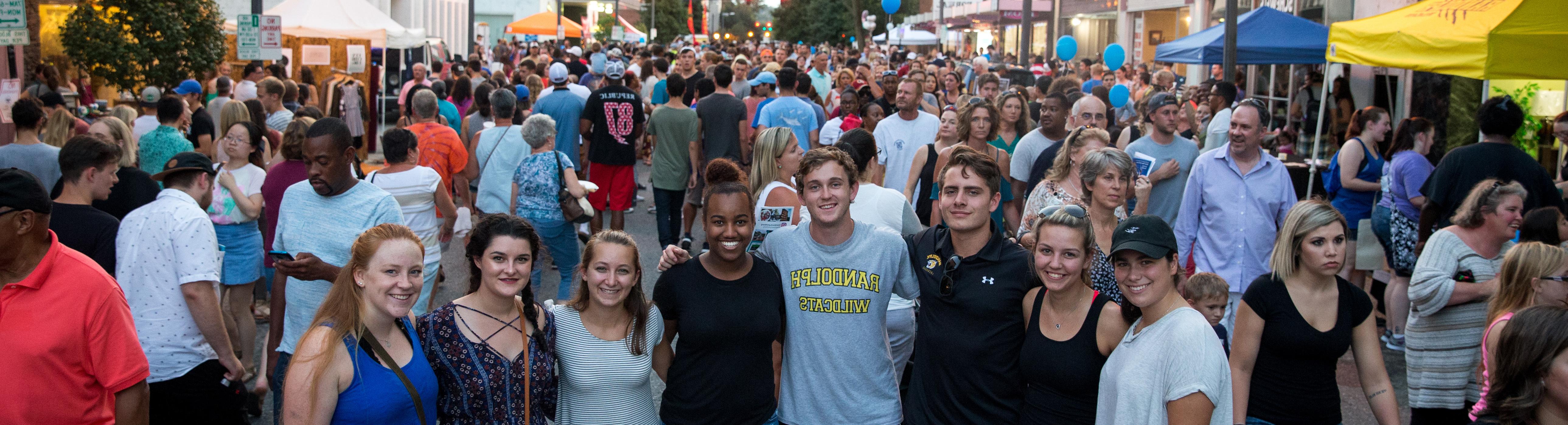 Students in downtown Lynchburg